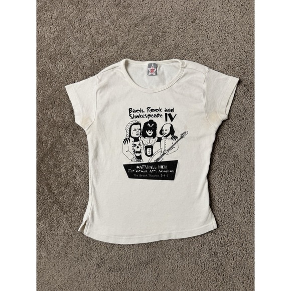 Vintage Women's Tops 90s "Bach, Rock and Shakespeare" Streetwear, Size S - Picture 1 of 9